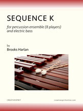SEQUENCE K for percussion ensemble and electric bass P.O.D cover